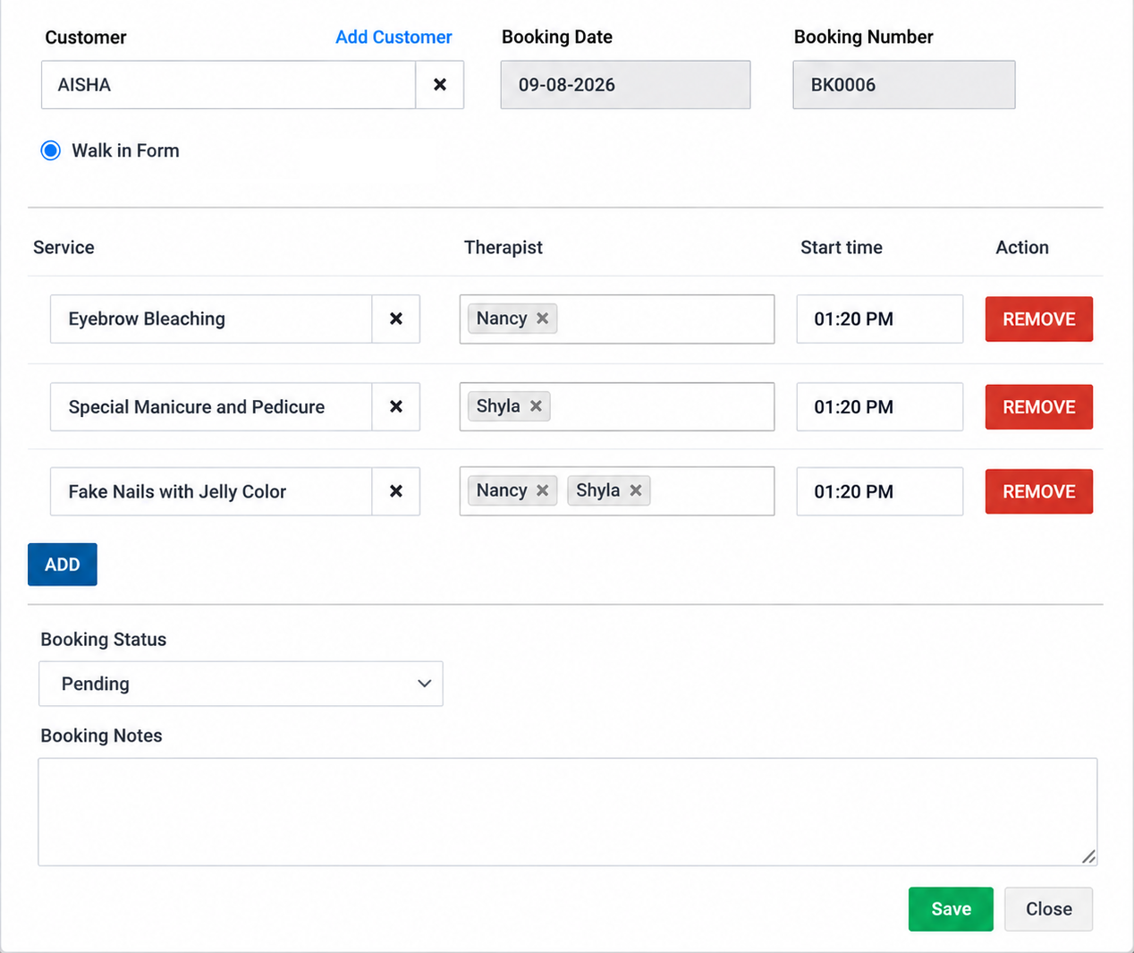HYRO Spa Walk-In Customer Management